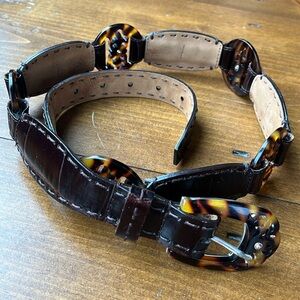 Brighton Tortoiseshell and Leather Belt - Sz 34
